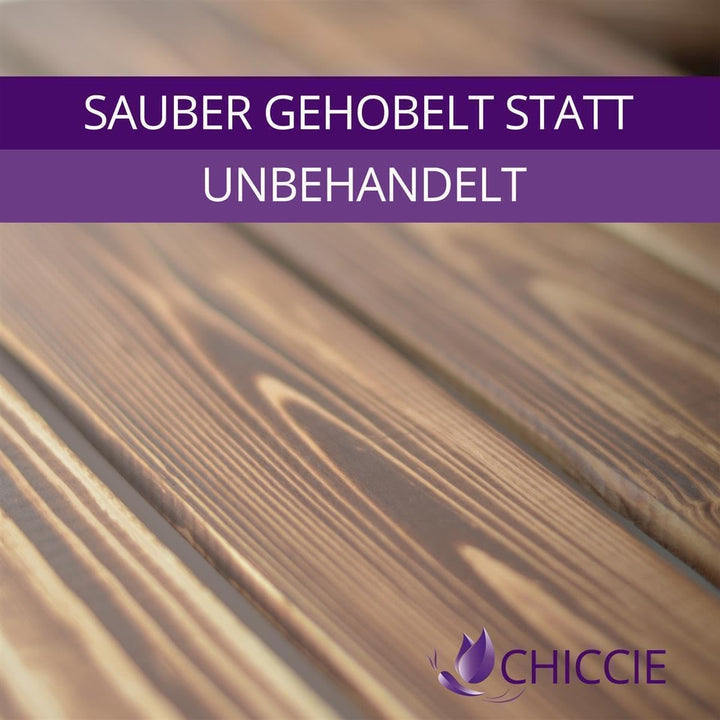 CHICCIE 3 Set Holzkiste Grete Weiss Geflammt 50x40x30cm - 2x Kurzes Regal Weinkiste 2x Kurzes Weisse