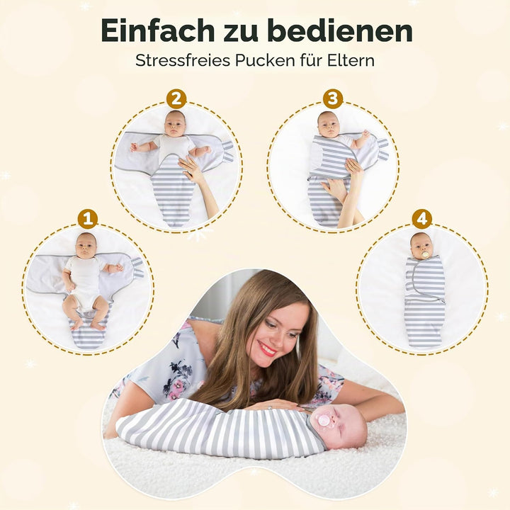 Pucksack für Babys, biologische Puckdecke, Pucksack für Neugeborene, Tragetuch, verstellbar, einfach