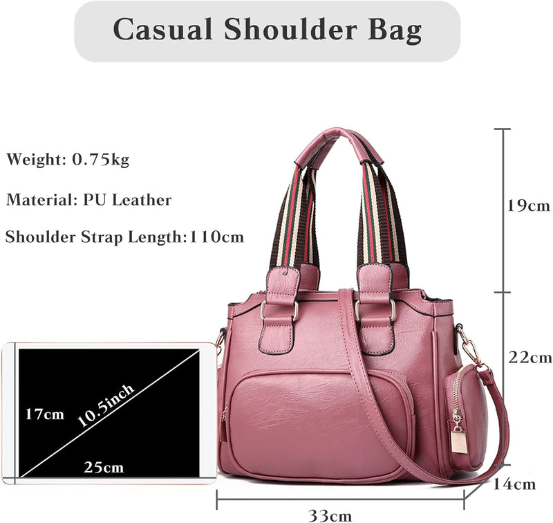 FANDARE Damen Handtasche Umhängetaschen Schultertasche PU-Leder Handtaschen Mit Mehreren Taschen Sch