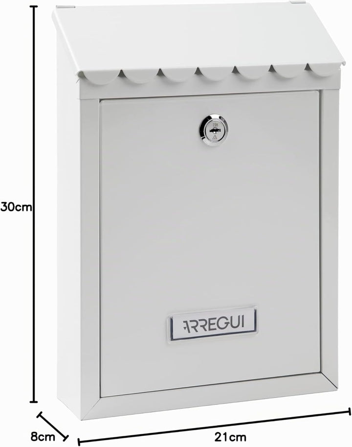 ARREGUI Civic E5721-C Briefkasten aus Verzinktem Stahl, Grösse S (DIN A5 Post), Wandbriefkasten für