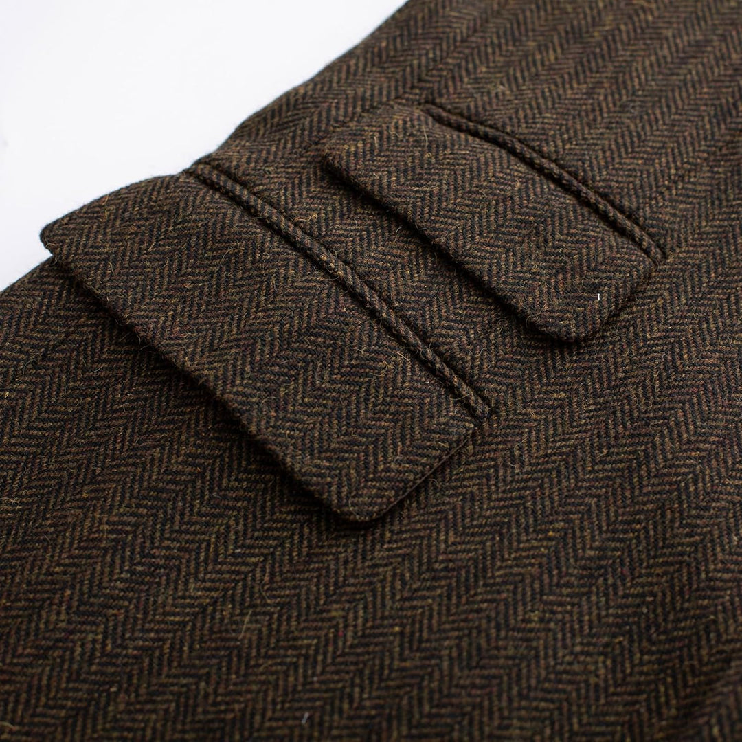 PJ PAUL JONES Sakko Herren Vintage British Blazer 2 Knöpfe Business Anzugjacke Tweed Sakko XL Dunkel