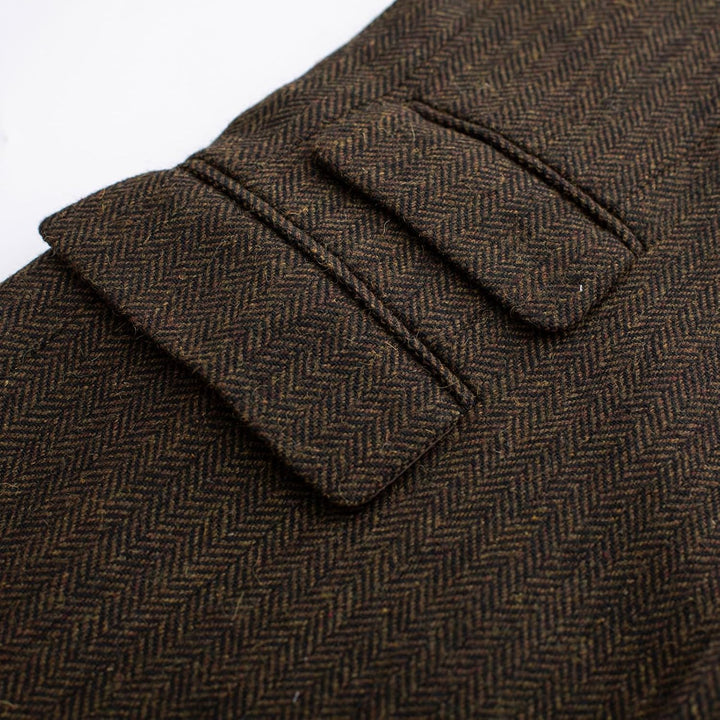 PJ PAUL JONES Sakko Herren Vintage British Blazer 2 Knöpfe Business Anzugjacke Tweed Sakko XL Dunkel