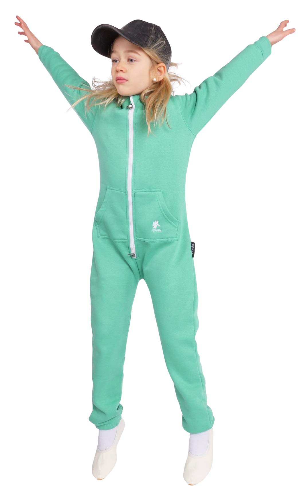 O'Poppy Kinder Jumpsuit Teddy einteilig Jungen Mädchen Overall Kids 146-152 Türkis, 146-152 Türkis