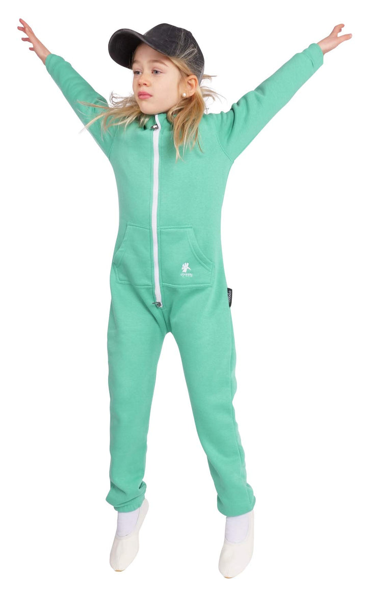 O'Poppy Kinder Jumpsuit Teddy einteilig Jungen Mädchen Overall Kids 146-152 Türkis, 146-152 Türkis