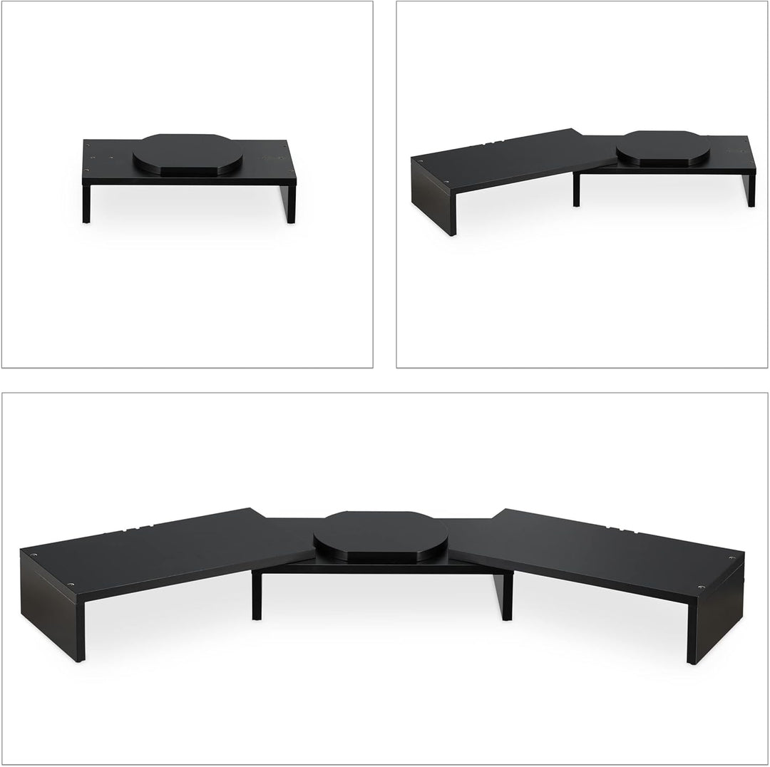 Relaxdays Monitorständer für 2 Monitore, verstellbar, ergonomisches Arbeiten, Bildschirmerhöhung Sch