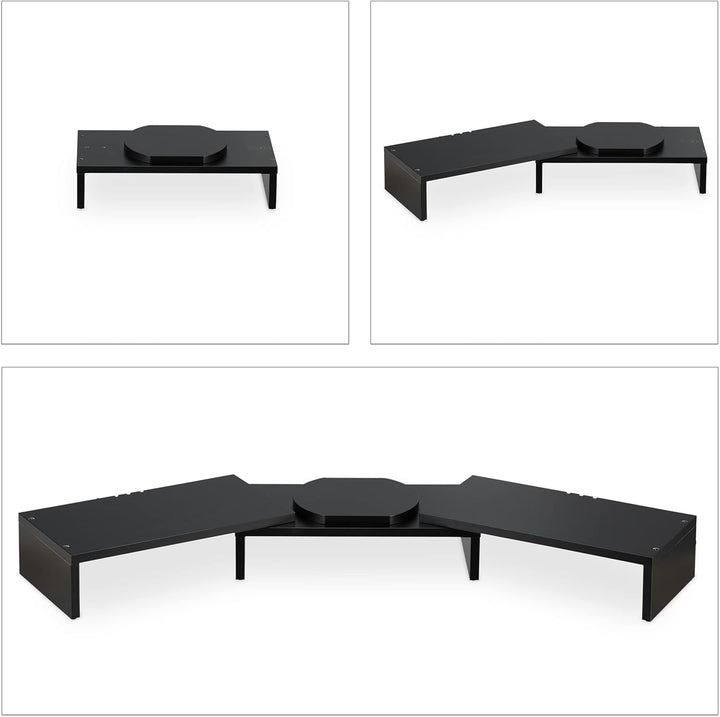 Relaxdays Monitorständer für 2 Monitore, verstellbar, ergonomisches Arbeiten, Bildschirmerhöhung Sch