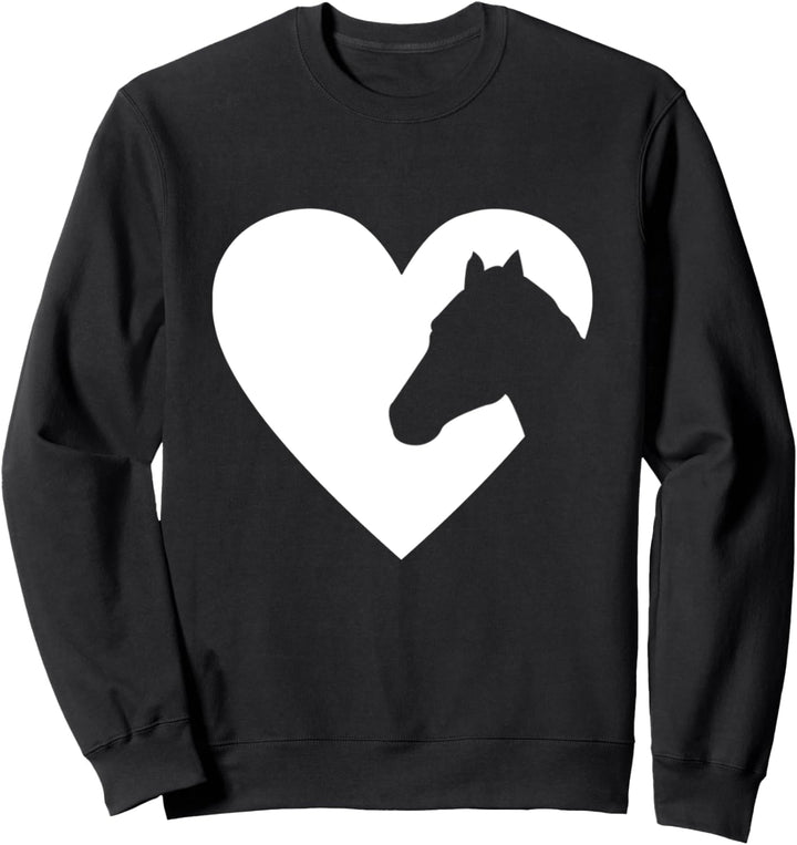 Pferd Silhouette Herz Liebe Sweatshirt