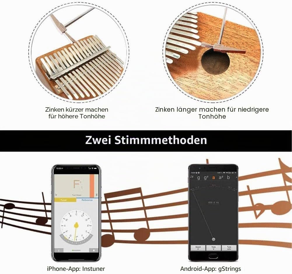 Kalimba Daumen Klavier 17 Schlüssel, Tragbare Fingerklavier -Marimbas Mit Tragensack, Schnelles Song