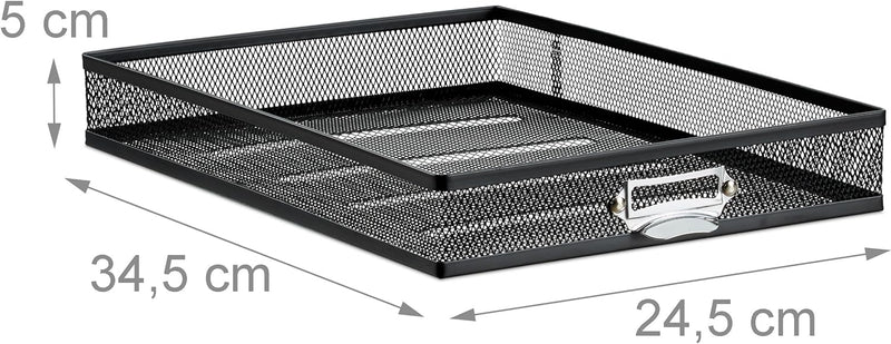 Relaxdays Schubladenbox, 3 Schubfächer, für Din A4 Dokumente, Ordnungssystem für Schreibtisch, Akten