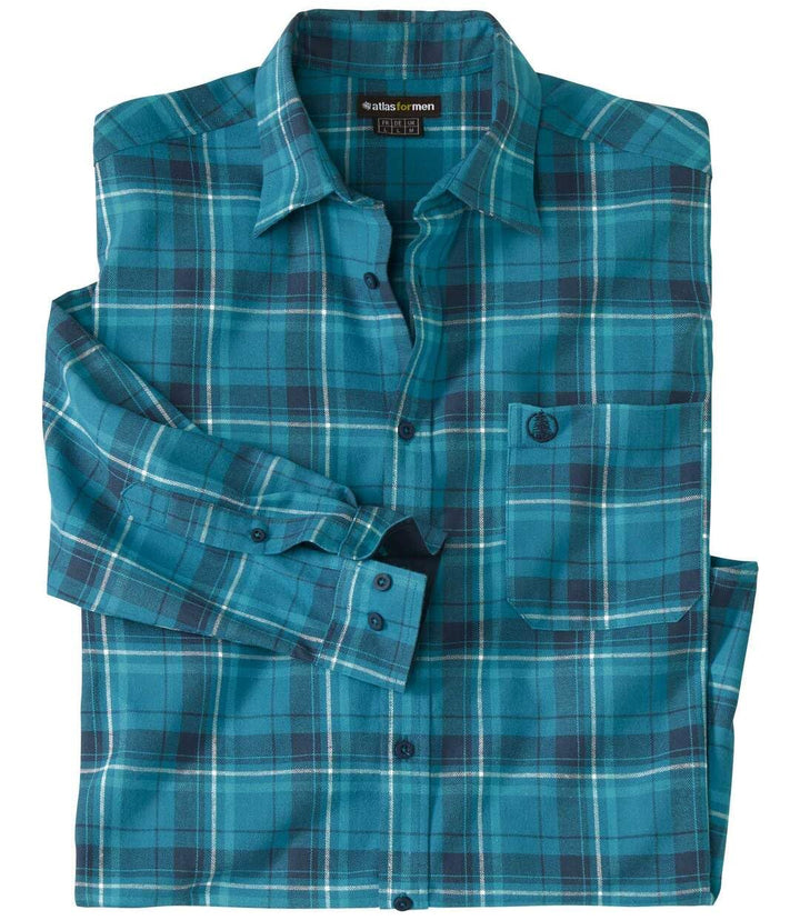 ATLAS FOR MEN - Kariertes Hemd aus Flanell - Langärmelig - Verfügbar in grossen Grössen von M bis 5X