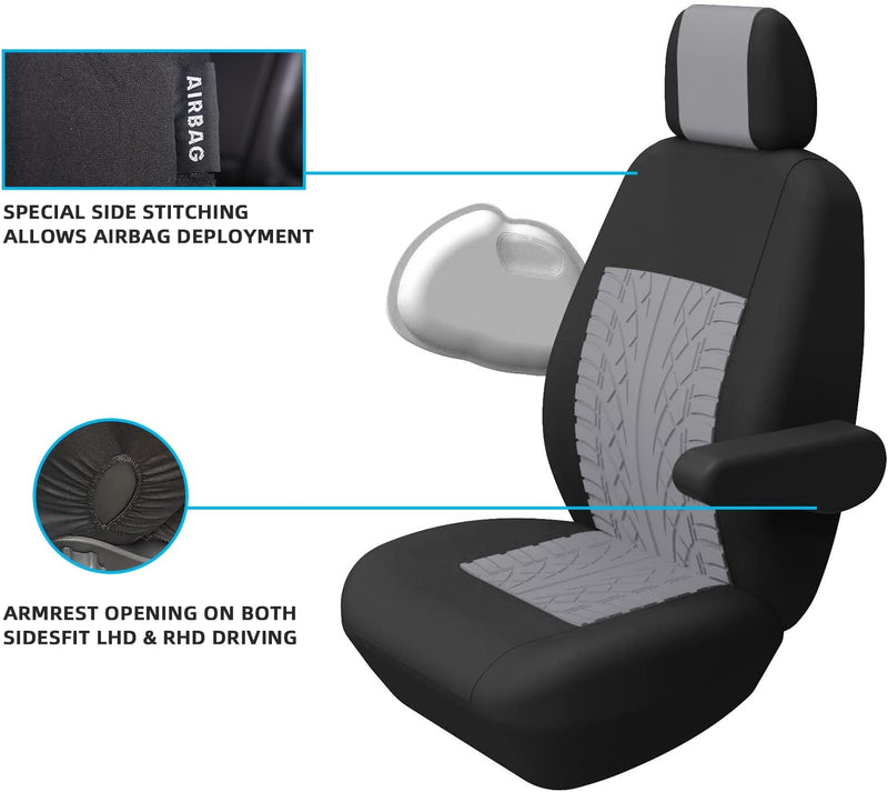 TOYOUN Universal Sitzbezüge Auto für Transporter LKW - Separater Design Sitzunterseitenstauraum zugä