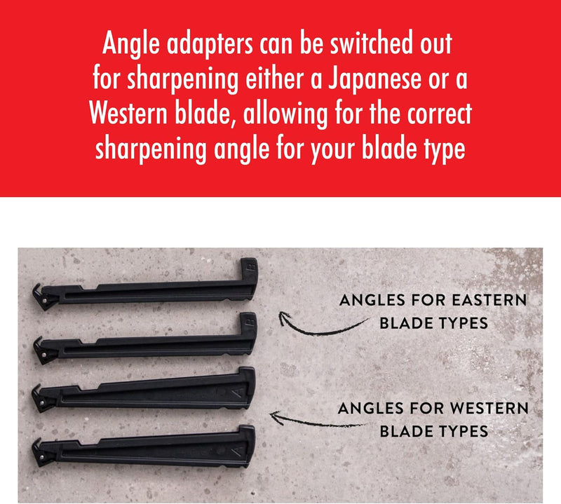 ZWILLING V-Edge Professioneller Messerschärfer, für Western- und Japan-Klingen, Schwarz Schwarz Mess