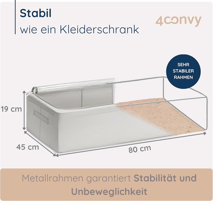 4CONVY feste Tasche für Aufbewahrung unter dem Bett - faltbare Kleideraufbewahrung Box mit Reissvers