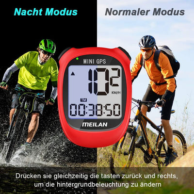 MEILAN M3 Mini GPS Fahrradcomputer Kabellos, Wasserdicht Fahrradtacho Drahtlos Radcomputer Fahrrad T