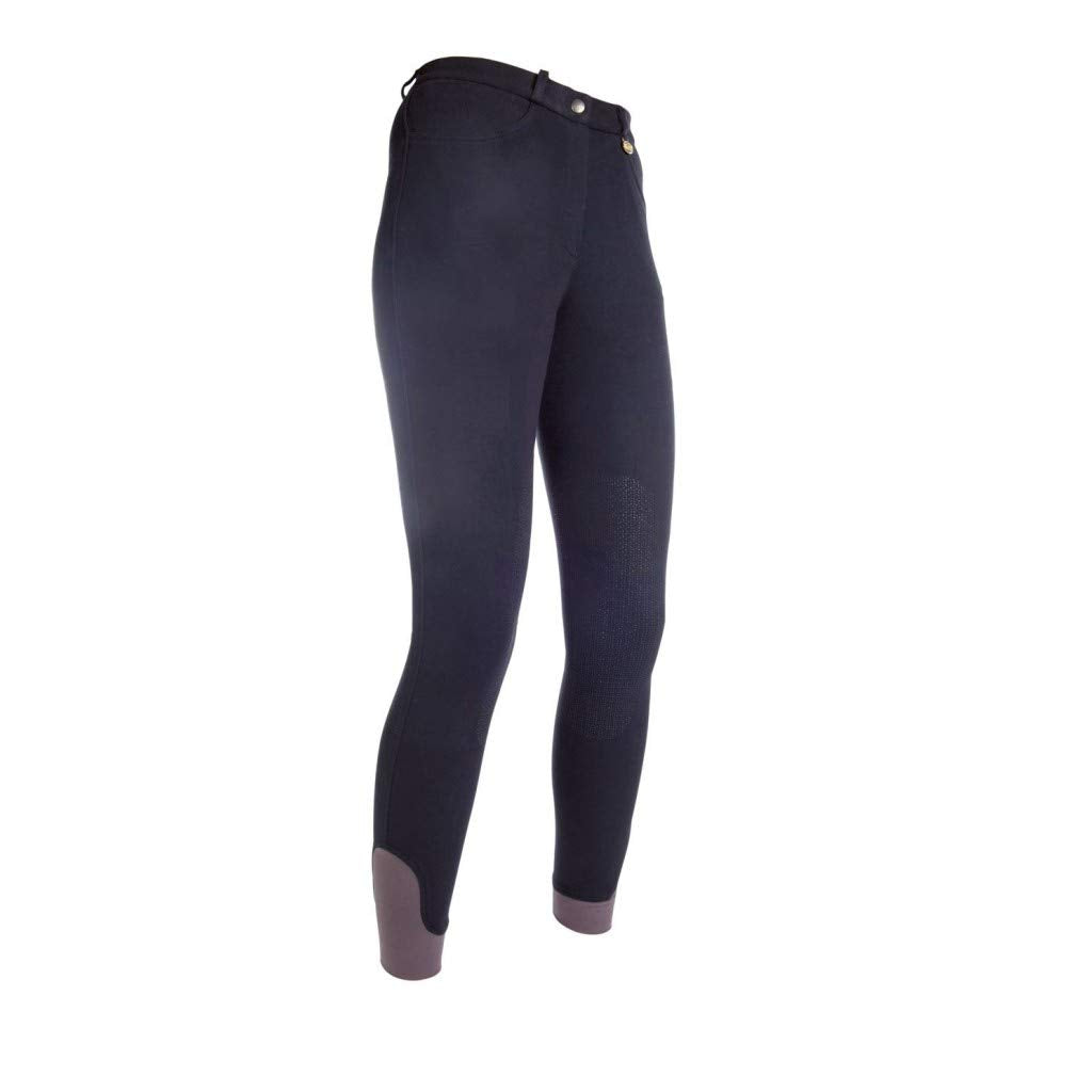 HKM Damen Reithose Silikon Vollbesatz Kate Bordeaux Schwarz 152, Schwarz 152