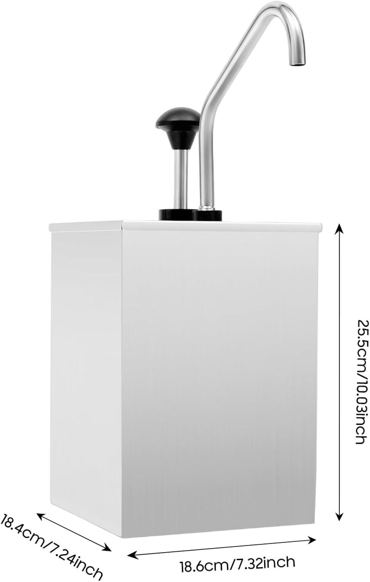 Sossenpumpenspender Pump Sossenspender Edelstahl Dispenser Saucenspender Senf Ketchup Spender (4L)