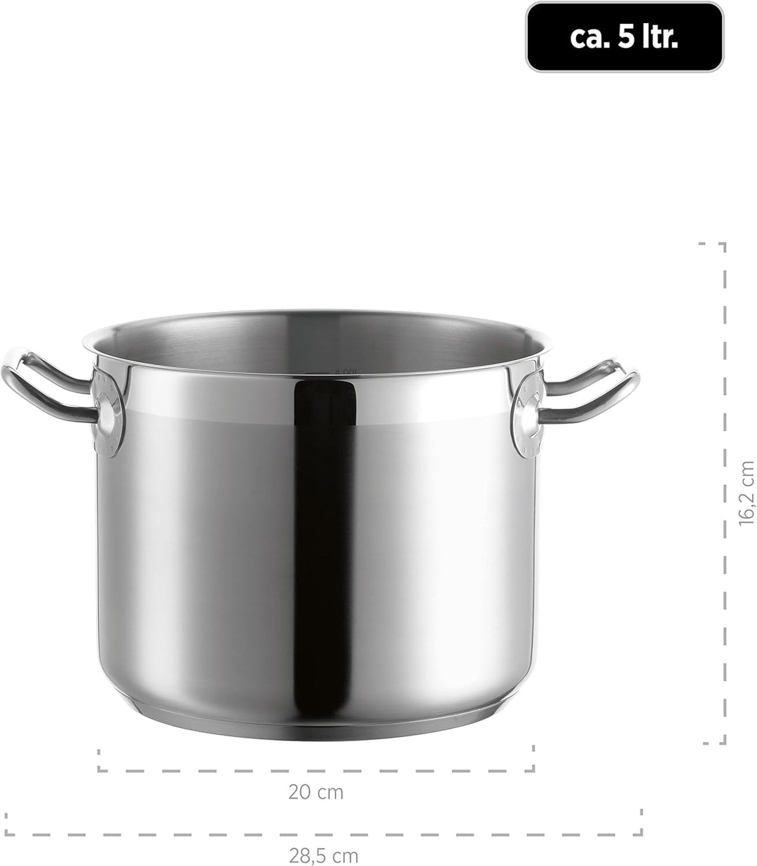 Mäser, Serie Professional, Gemüsetopf 20 cm mit Deckel, Topf aus hochwertigem Edelstahl 18/10, Induk