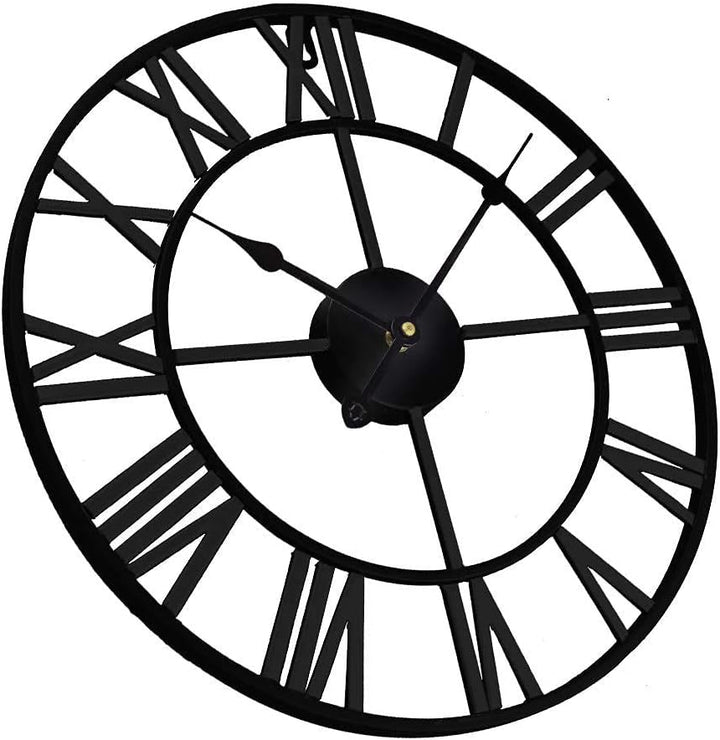 Timelike Atemberaubende, leise Skelett-Wanduhr für Innen- und Garten, römische Ziffern, offenes Ziff