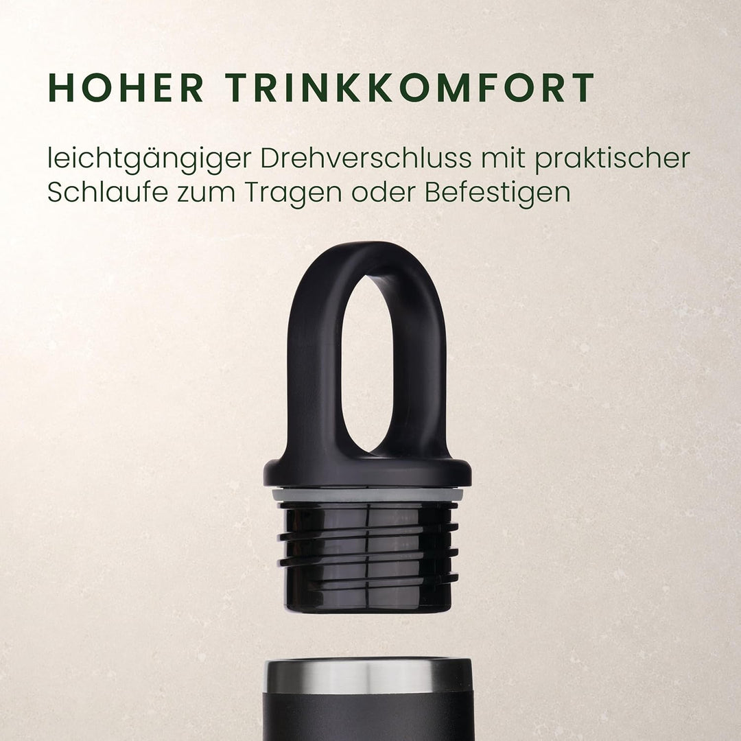 Groenenberg Trinkflasche Edelstahl 500ml oder 750ml | 100% Auslaufsicher | Thermosflasche Kohlensäur