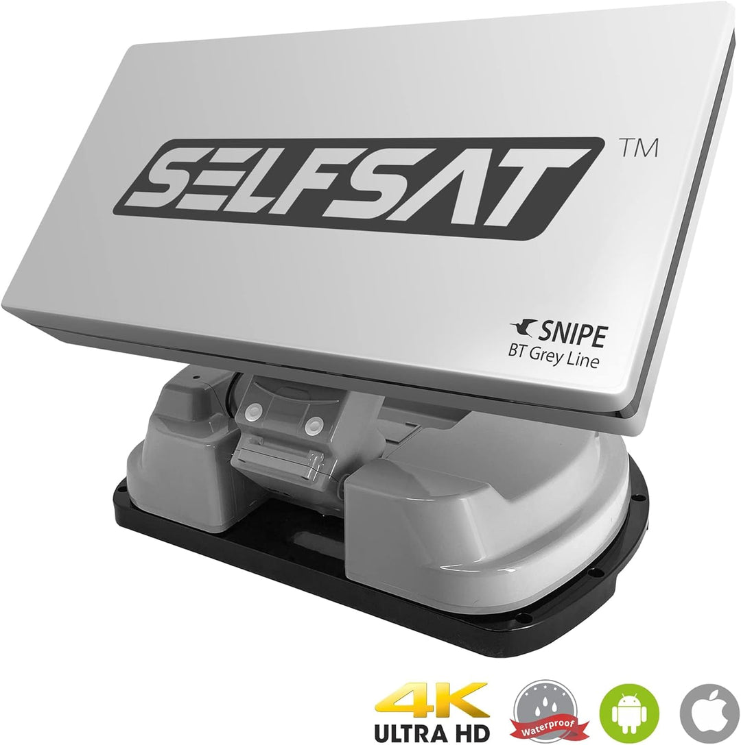 [Test: AUSGEZEICHNET*] Selfsat Snipe BT Grey Line Twin - automatische Camping Antenne incl. iOS/Andr