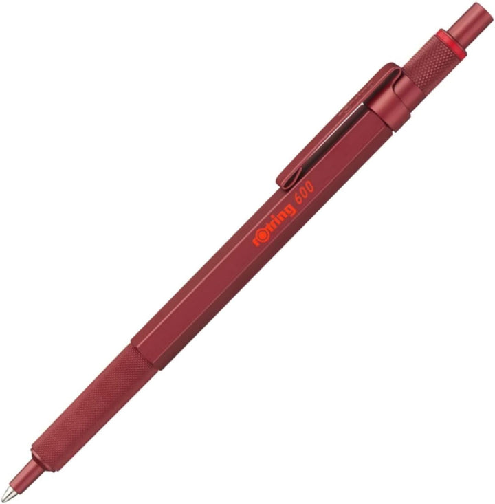 rOtring 600 Kugelschreiber | mittlere Spitze | Schwarze Tinte | Rot Schaft | nachfüllbar, rot