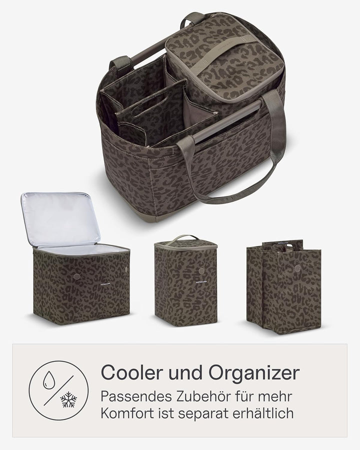 Kapten & Son Vaasa Einkaufskorb faltbar Leo Dark Brown 25 L | Korb Leo Muster | Inklusive Einkaufswa