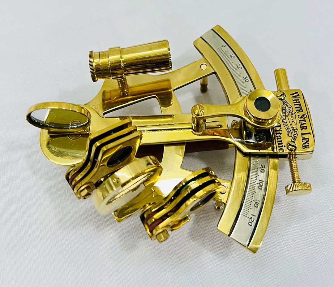 Roorkee Instruments (INDIA) solider Messing-Sextant, White Star Line, Titanic-Fanartikel, 12,7 cm