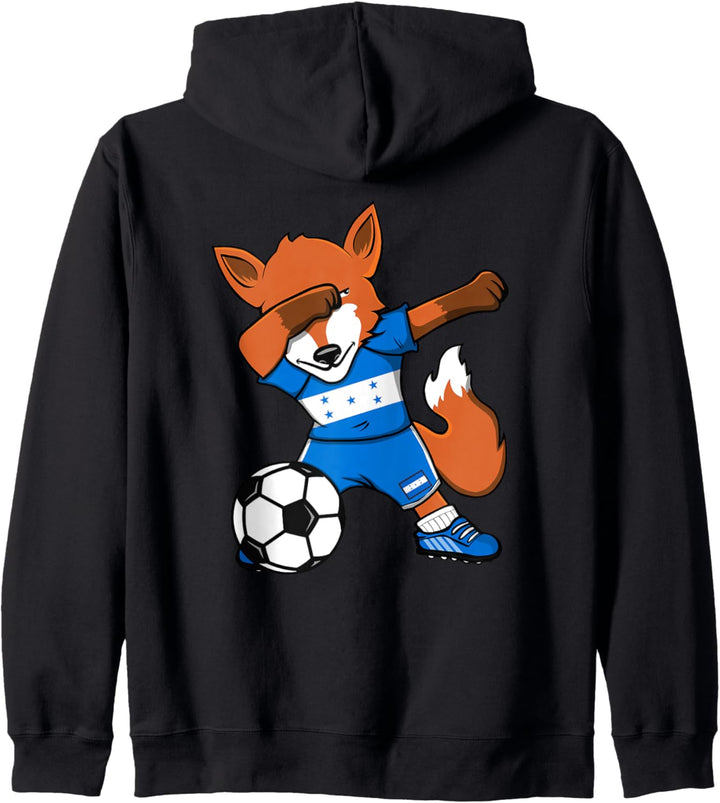 Dabbing Fuchs Fox Honduras Fussball Honduranische Flagge Kapuzenjacke