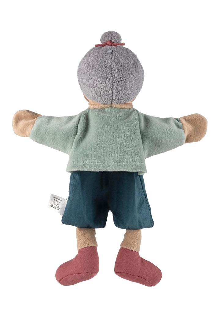 Handpuppe Oma, weiches Spielzeug für Kasperle Theater, zum Geschichten erzählen und erstes Rollenspi