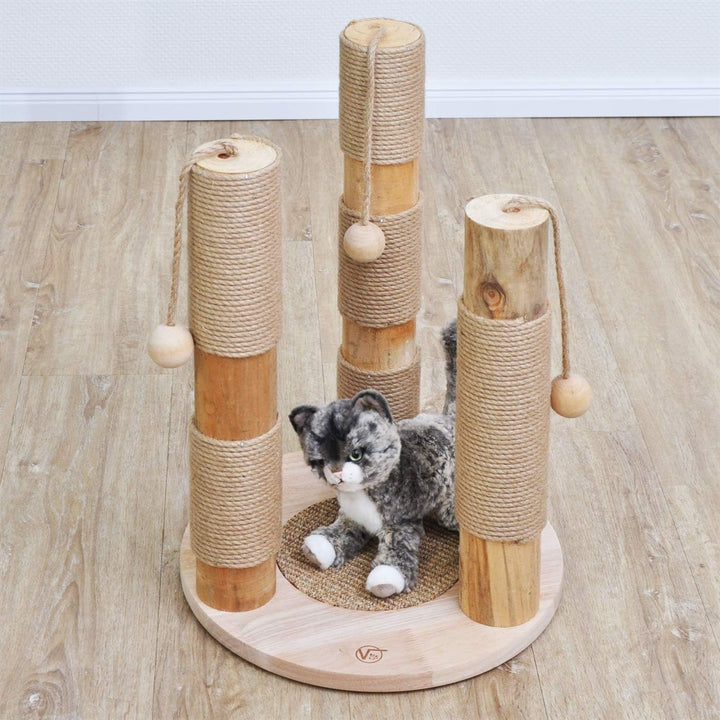 VOSS.PET Kratzbaum Kaiser beige, natürliche Materialien Premium Kiefernholz, Katzenbaum Katzenspielb