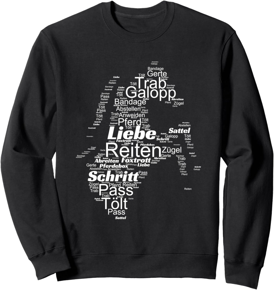 Pferde Silhouette Reiterbegriffe, Mädchen reiten Pferde Sweatshirt