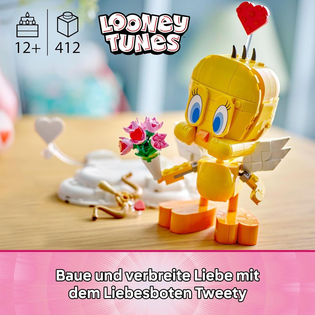 LEGO Looney Tunes Liebesbote Tweety - Modellbau zu Looney Tunes mit Zubehör - Blumenstrauss, Herz, A