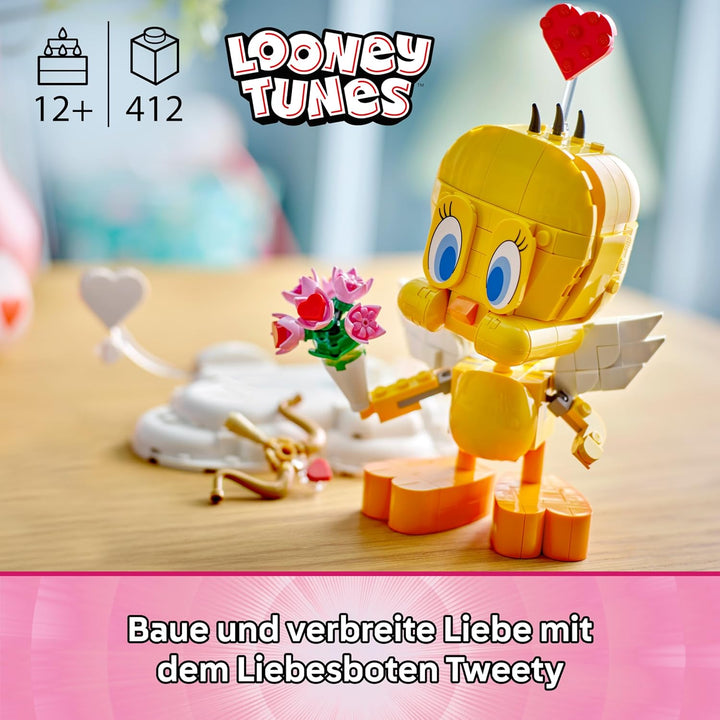 LEGO Looney Tunes Liebesbote Tweety - Modellbau zu Looney Tunes mit Zubehör - Blumenstrauss, Herz, A
