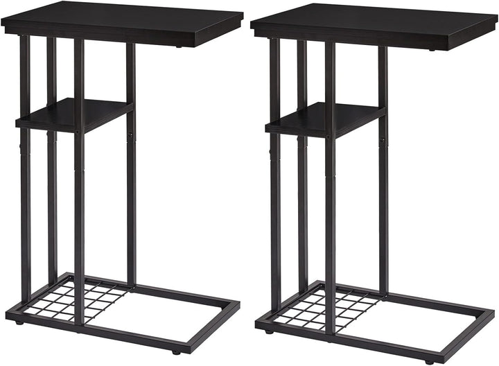 YMYNY Beistelltisch Kaffeetisch C-Form, Eleganter Kleiner Sofatisch, Industrie-Design 2er-Set, Sofat