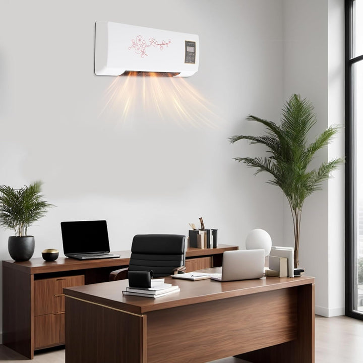 Heizlüfter Wandmontage Klimaanlage Heizung Wandheizung Elektrisch Heizung mit Fernbedienung, 2000W,
