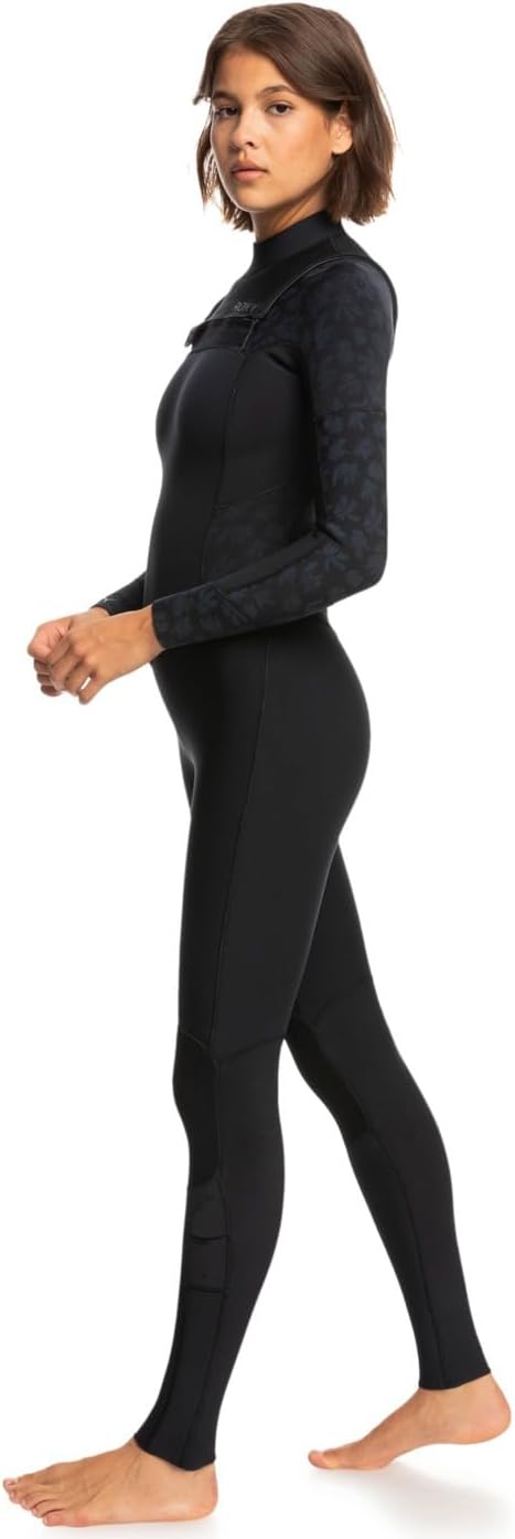 Roxy 3/2mm Swell Series 2022 - Chest-Zip-Neoprenanzug für Frauen ERJW103122. Schwarz M, Schwarz M