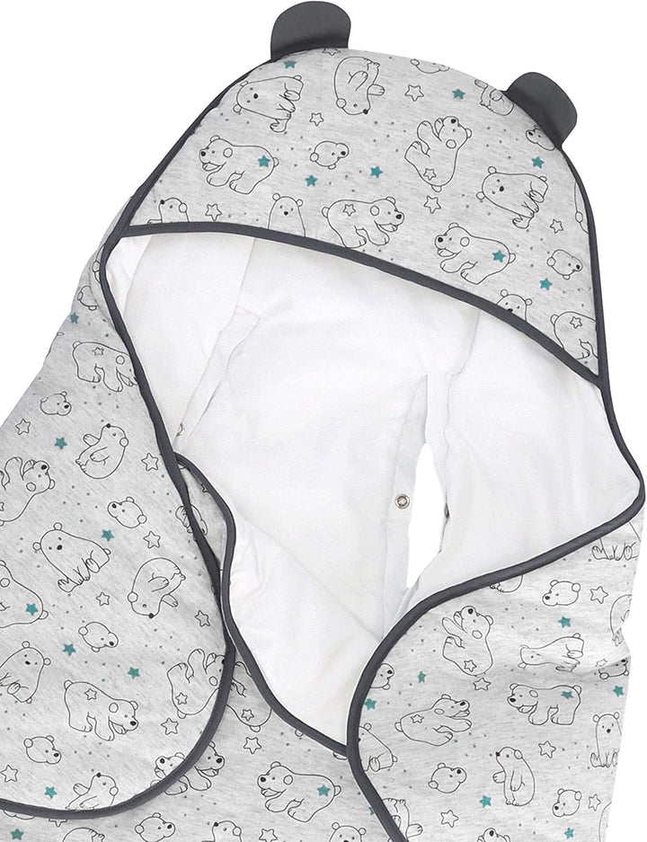 Sterntaler Baby Unisex Einschlagdecke Einschlagdecke wattiert Eisbär Elia - Einschlagdecke Babyschal