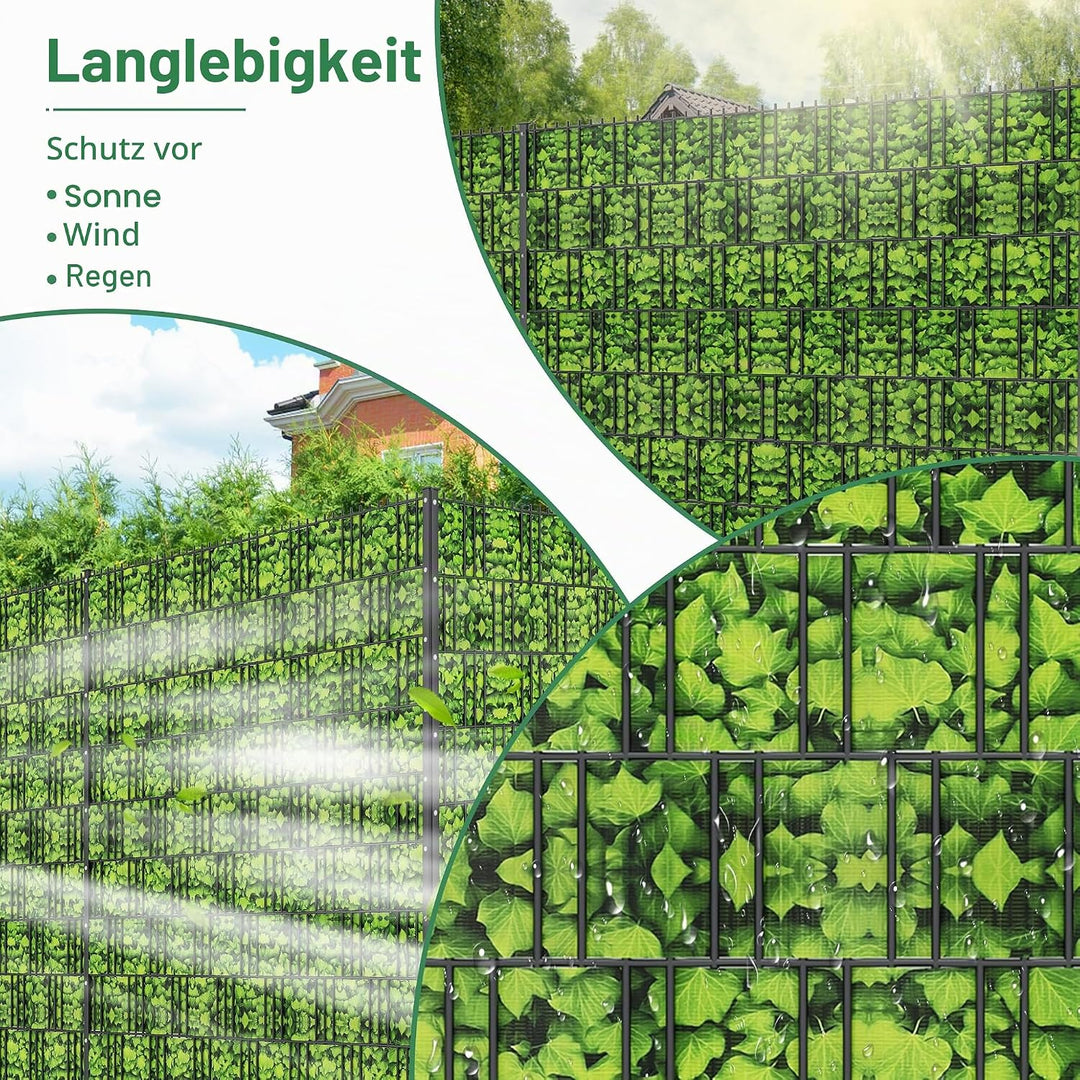 UISEBRT PVC Sichtschutzstreifen für Doppelstabmatten,35 m x 19 cm Doppelstabmattenzaun,Blickdichte Z