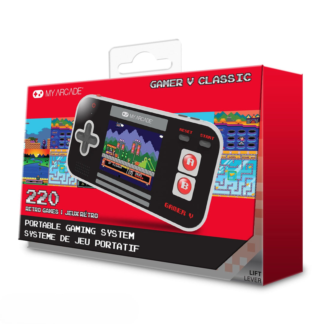 My Arcade Gamer V Classic Red – Tragbares Gaming-System mit 220 Spielen, 6,3 cm (2,5 Zoll) Farbdispl
