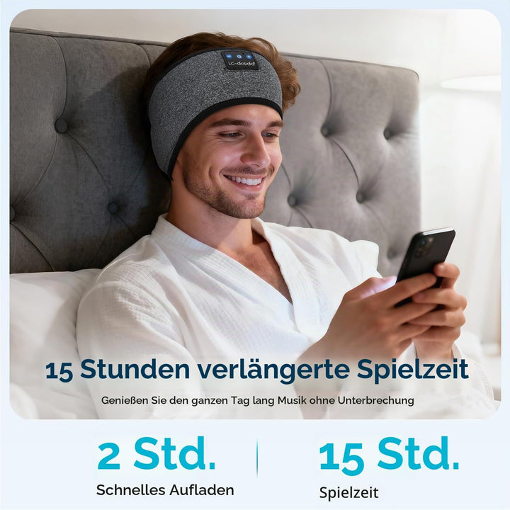 LC-dolida Schlafkopfhörer Bluetooth Stirnband Kopfhörer, Schlafkopfhörer Seitenschläfer Schlaf zum K