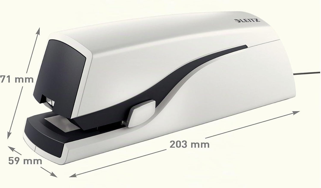 Leitz Elektrisches Flachheftgerät für 20 Blatt, Netzbetrieb, Inkl. Heftklammern, Perlweiss, NeXXt-Se