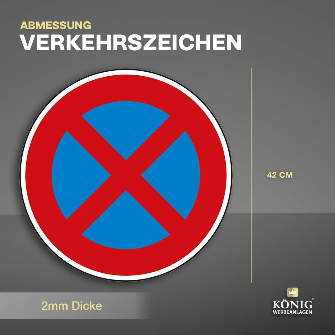 Verkehrszeichen Absolutes Halteverbot Nr. 283 | Ø 420mm, Alu 2mm, RA1 | Original Verkehrsschild nach