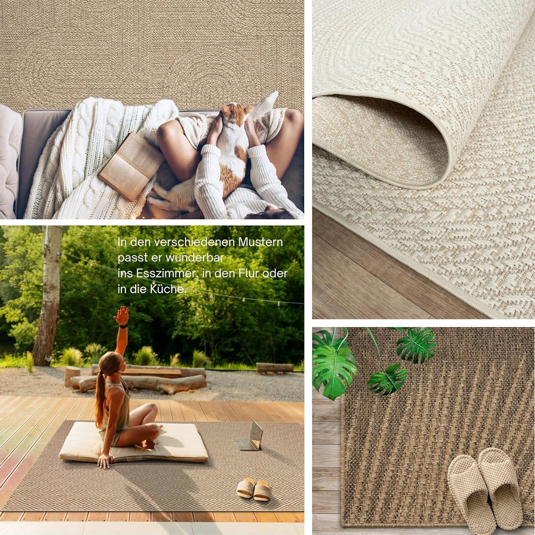 the carpet Kansas - robuster In- und Outdoor Teppich im natürlichen Jute-Look, wetterfest, geeignet
