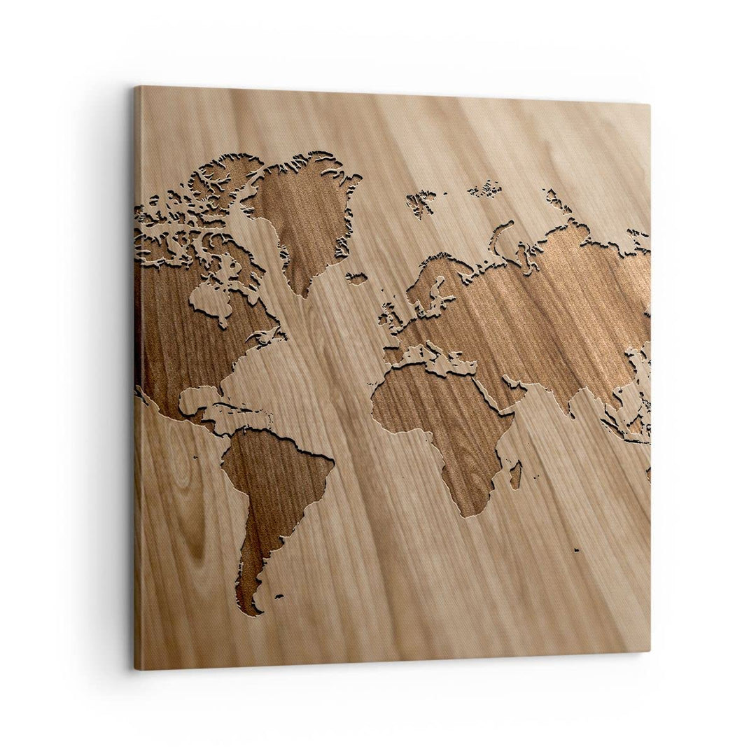 ARTTOR Bilder auf Leinwand Geographie Globus Karte Leinwandbild 60x60cm Wandbilder Dekoration Wohnzi