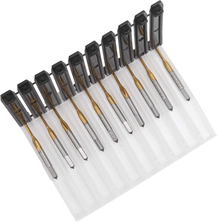 10 Stück HSS Metric Taps Titanbeschichtete Gewindebohrmaschine Gewindebohrer M1.6 x 0.35mm