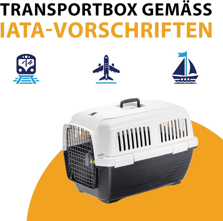 Ferplast Katzentransportbox Clipper 3, Hundetransportbox, IATA-zugelassene Reisebox, Haustiertranspo