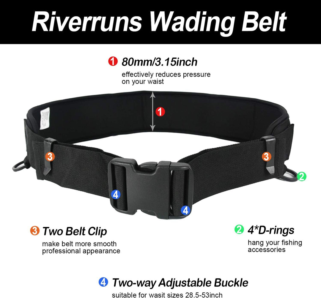 Riverruns Neopren-Watgürtel, verstellbarer Watgürtel, Angel-Watgürtel für Männer, Kajakfahren. Braun