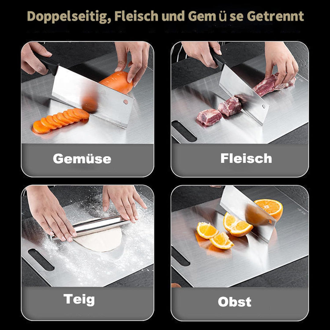 Nitoope 1 Stück Schneidebrett, Titan schneidebrett, Schneidebrett Edelstahl, Cutting Board, Schneide