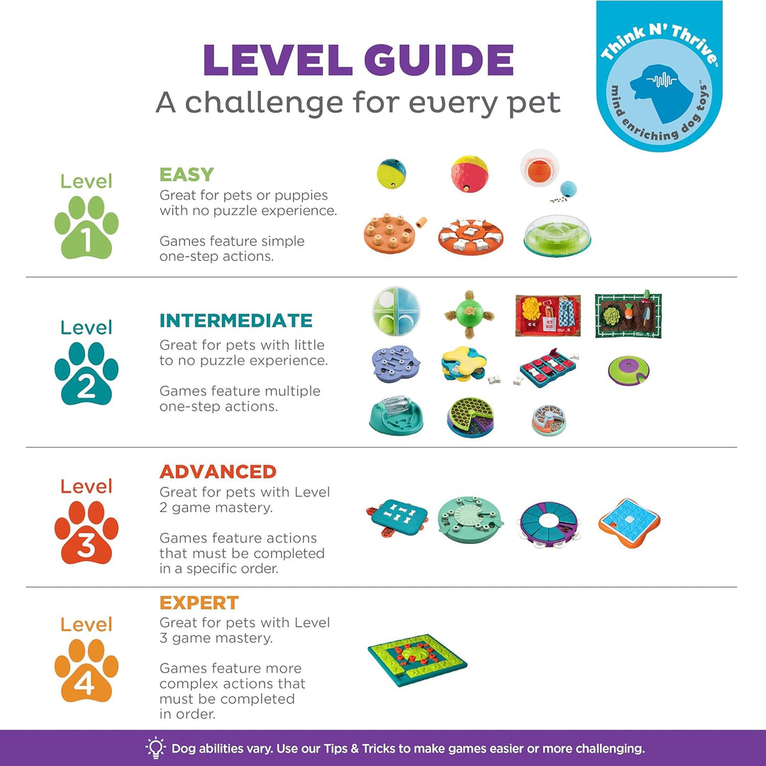 Outward Hound Nina Ottosson Dog Smart Treat Puzzle Enrichment Toy, Level 1 Beginner, Tan, Composite,