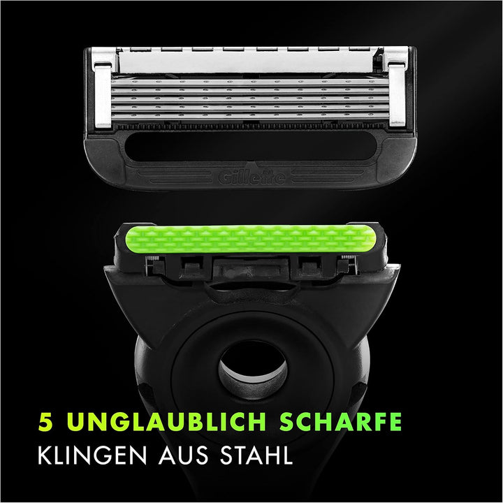 Gillette Labs Nassrasierer Herren, Rasierer mit Reinigungs-Element + Reise-Etui zur Aufbewahrung für